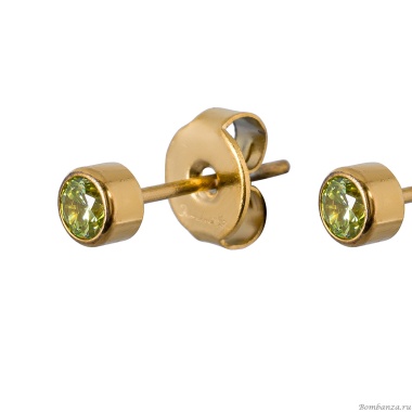 Пусеты Fiore Luna, Cubic zirconia Apple Green, SWE0128 AG G Пусеты Fiore Luna, Cubic zirconia Apple Green, SWE0128 AG G